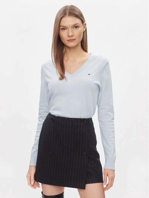Sweater Solid V-Neck