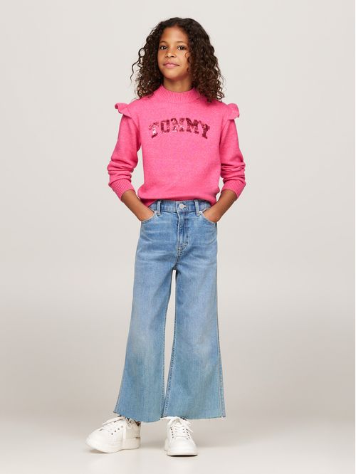 Sweater De Niña Con Logo De Lentejuelas