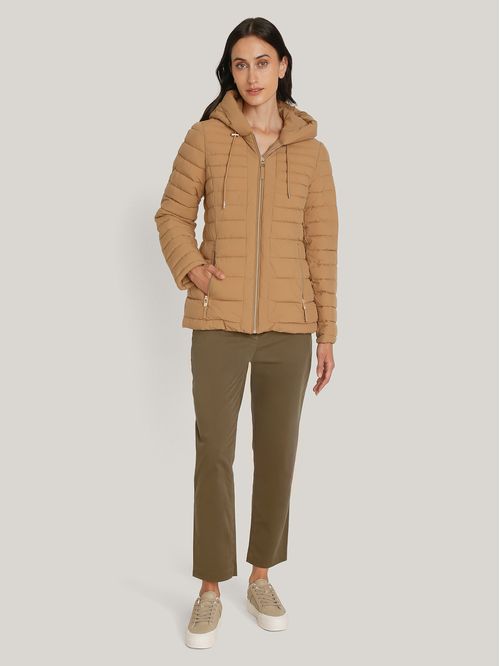 Parka Acolchada Ligera Con Gorro