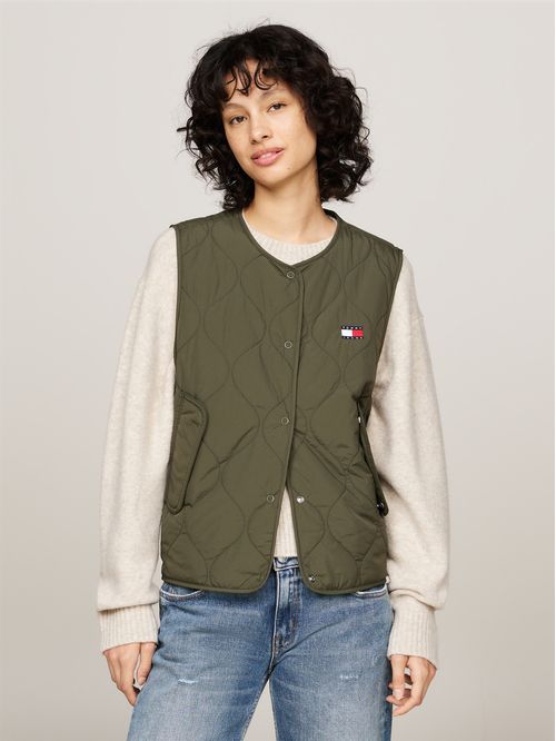 Chaqueta Vest Quilted Con Logo