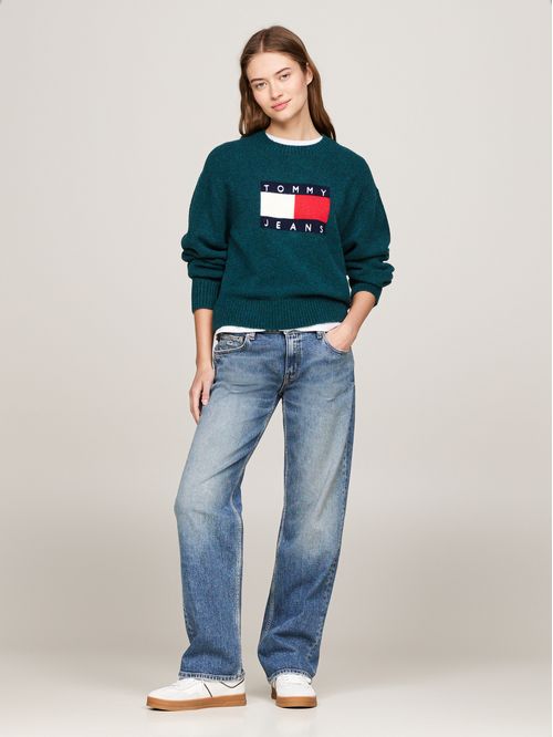 Sweater De Melánge Con Logo Flag