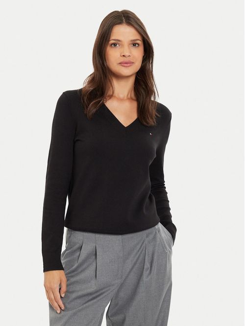 Sweater Solid V-Neck