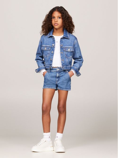Short Denim Solid Straight