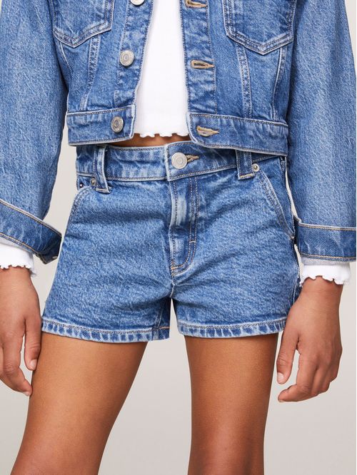 Short Denim Solid Straight