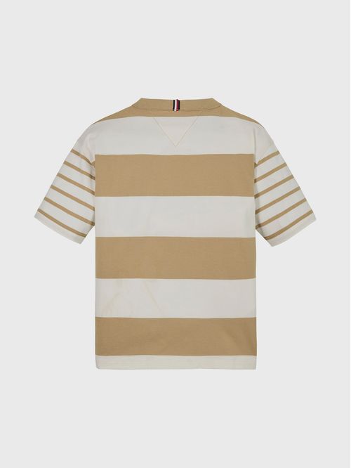 Polera De Niños A Rayas Con Logo