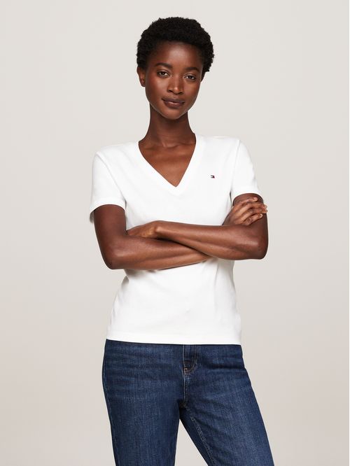 Polera A Rayas V-Neck Slim Fit