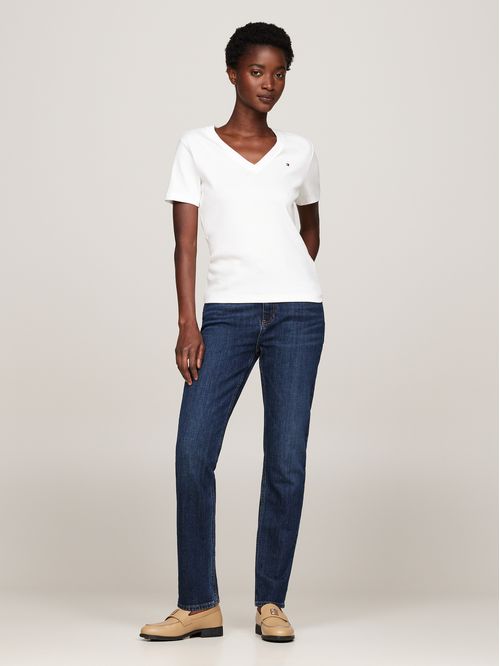 Polera A Rayas V-Neck Slim Fit