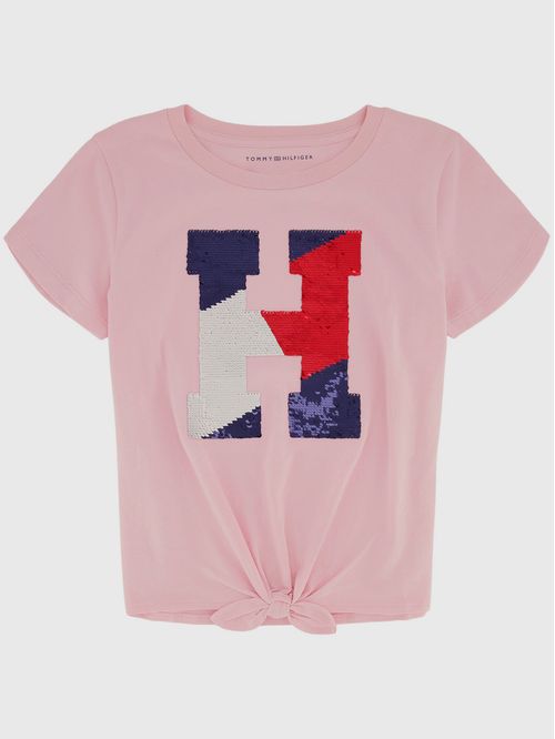 Polera De Niña Con Logo De Lentejuelas