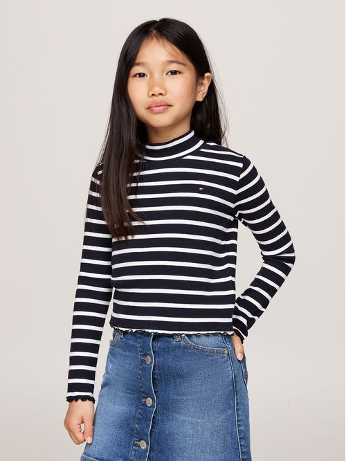 Polera Con Logo Y Cuello Mock