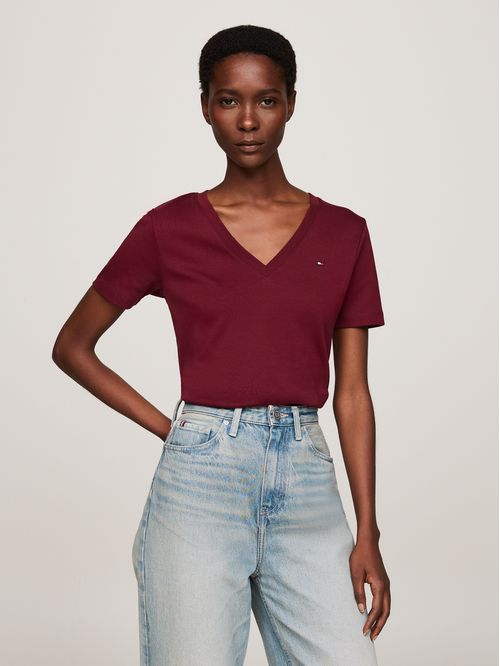 Polera A Rayas V-Neck Slim Fit
