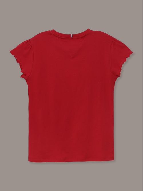 Polera De Niña Con Logo Floral