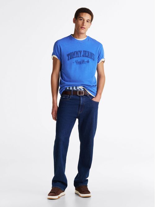Polera Varsity Con Efecto Lavado