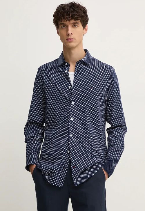 Camisa Con Micro Estampado Slim Fit