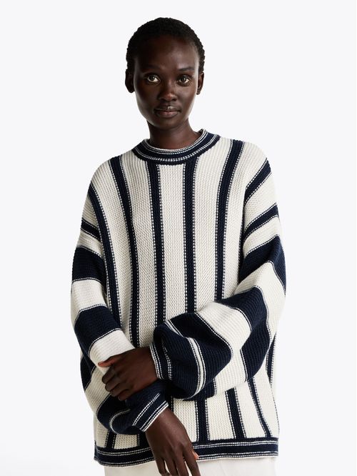 Sweater De Rayas Mixtas Con Cachemira
