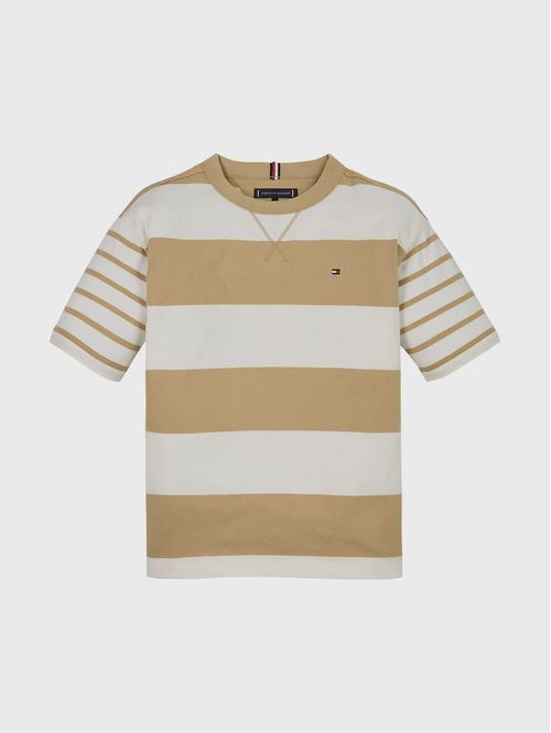 Polera De Niños A Rayas Con Logo