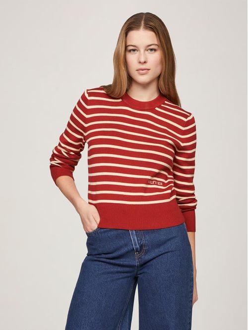 Sweater De Rayas Mini Con Logo