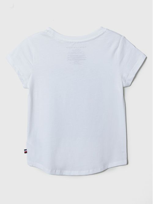 Polera De Niña Con Flores Y Logo
