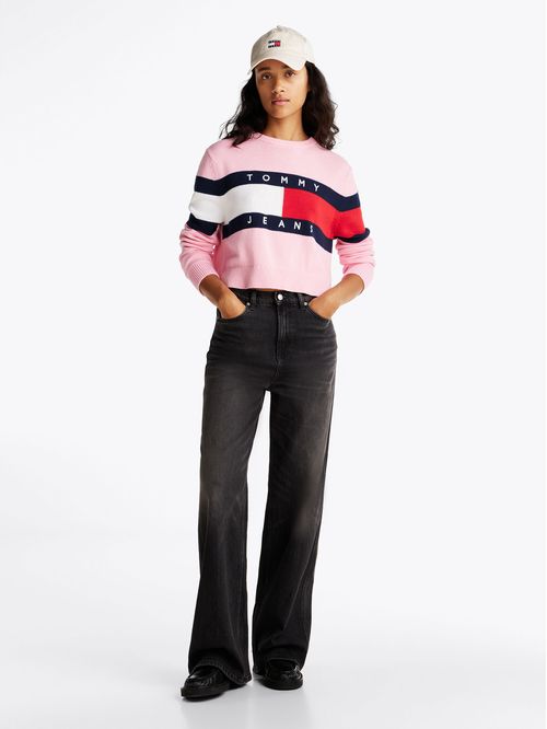 Sweater Color Block Relaxed Con Logo