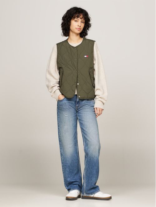 Chaqueta Vest Quilted Con Logo