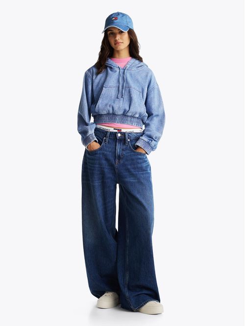 Polerón Hoodie Denim Cropped