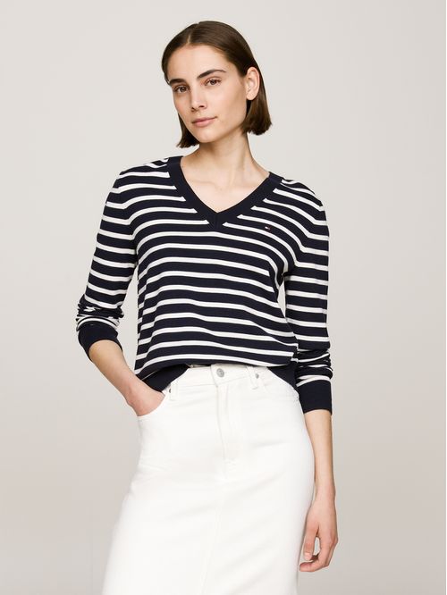 Sweater Solid V-Neck