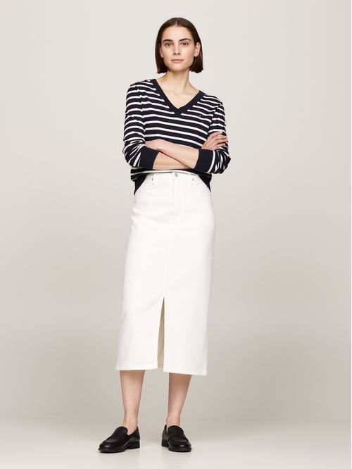 Sweater Solid V-Neck