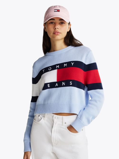 Sweater Color Block Relaxed Con Logo
