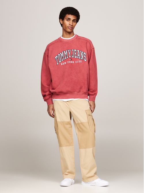 Polerón Relaxed Varsity Con Efecto Lavado