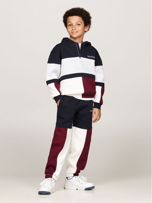 Polerón Hoodie Color Block Con Cierre