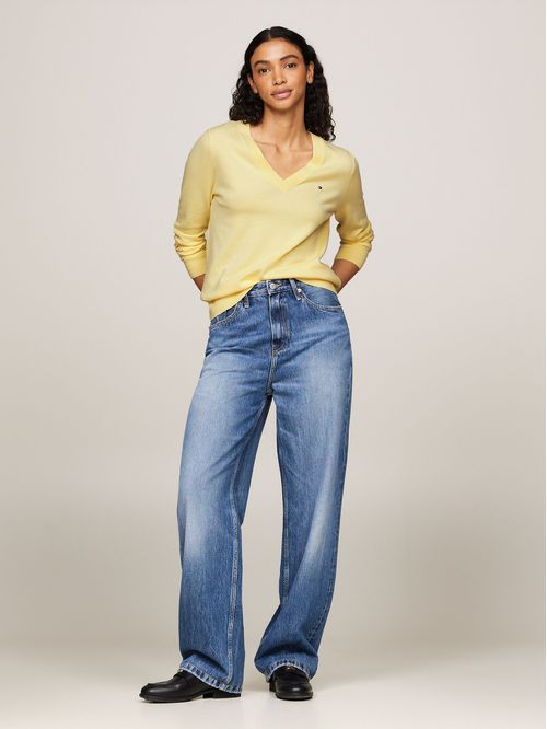 Sweater Solid V-Neck
