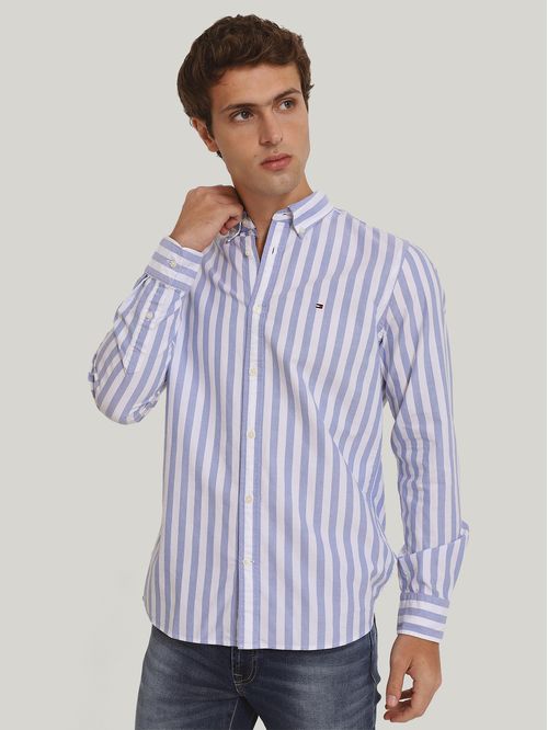Camisa Oxford De Rayas Slim Fit
