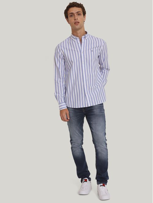 Camisa Oxford De Rayas Slim Fit
