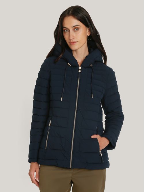 Parka Acolchada Ligera Con Gorro