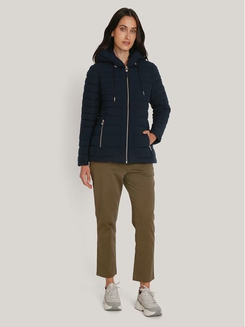 Parka Acolchada Ligera Con Gorro