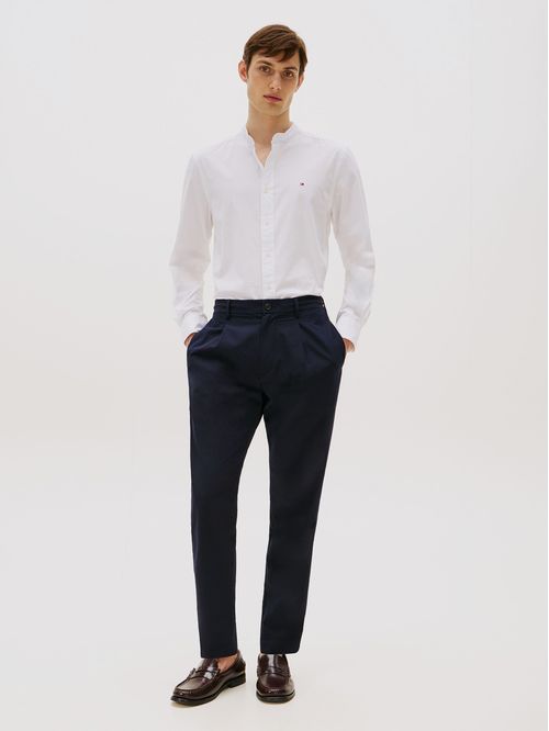 Camisa De Popelín Con Cuello Mao