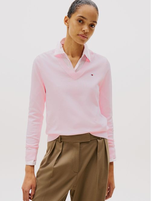 Sweater Solid V-Neck