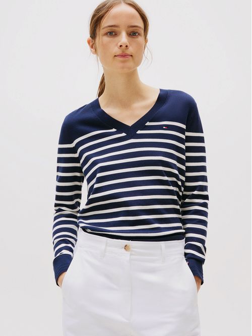 Sweater Solid V-Neck