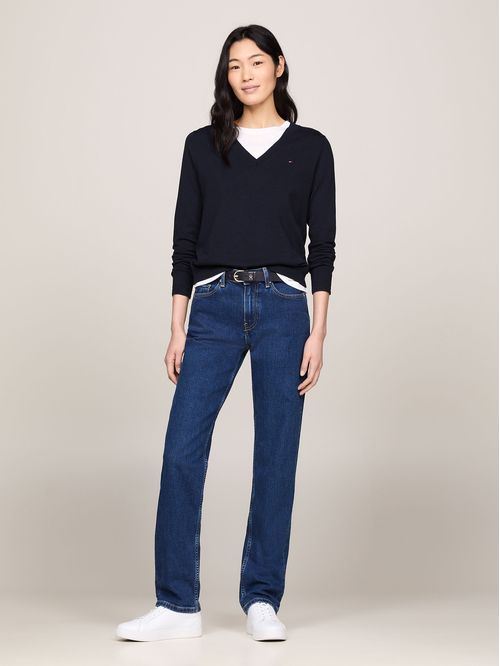 Sweater De Cuello V Con Logo