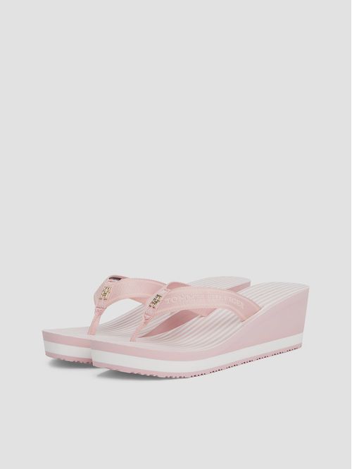 Sandalias De Cuña Con Logo Stripe