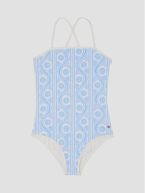 Traje De Baño De Niña Con Escote Cuadrado