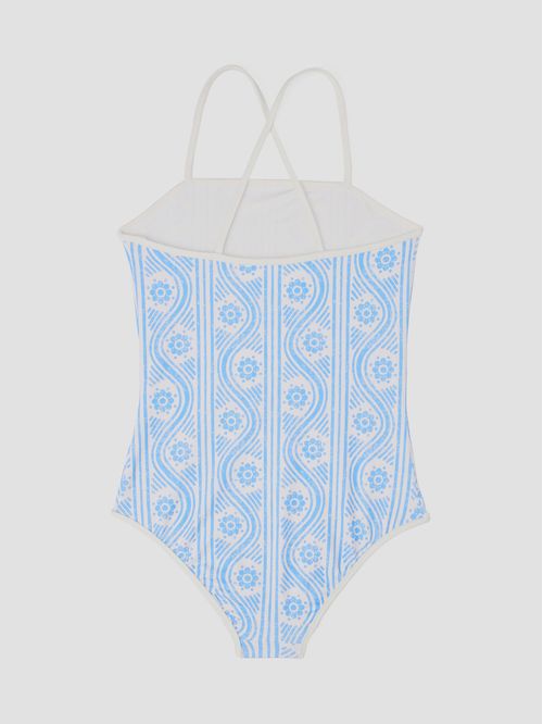 Traje De Baño De Niña Con Escote Cuadrado