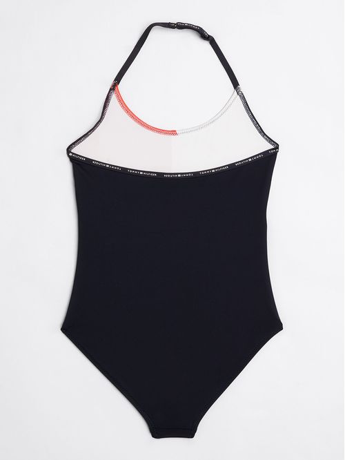 Traje De Baño De Niña Estilo Halter Con Logo