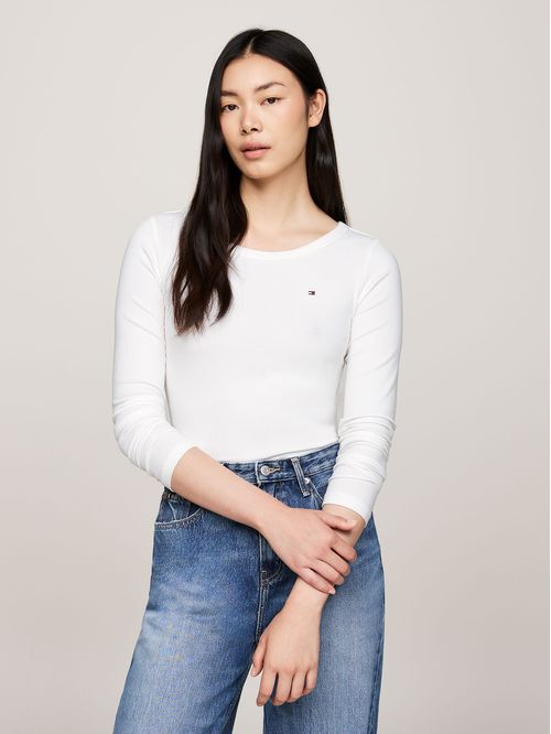 Polera Acanalada Slim Fit Con Logo