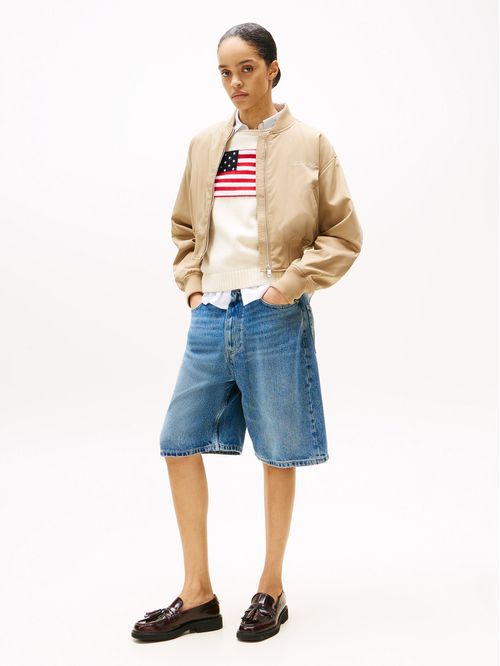 Chaqueta Bomber Cropped Solid