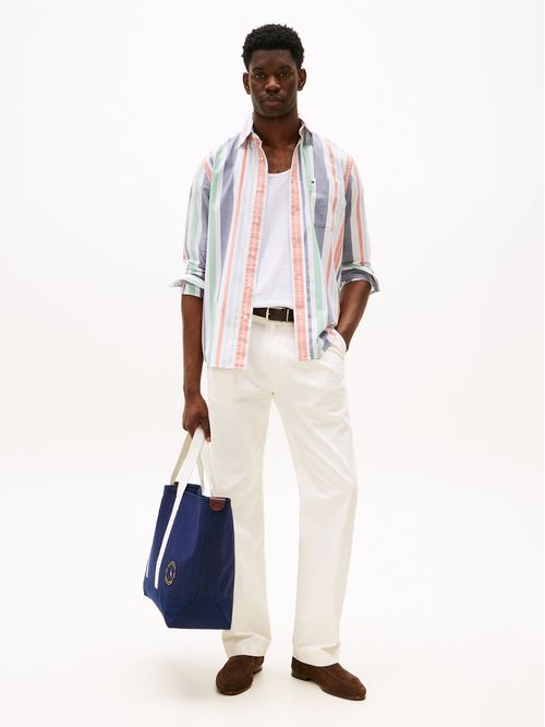 Camisa Oxford A Rayas Relaxed