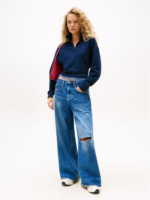 Polerón Relaxed Cropped Con Cremallera