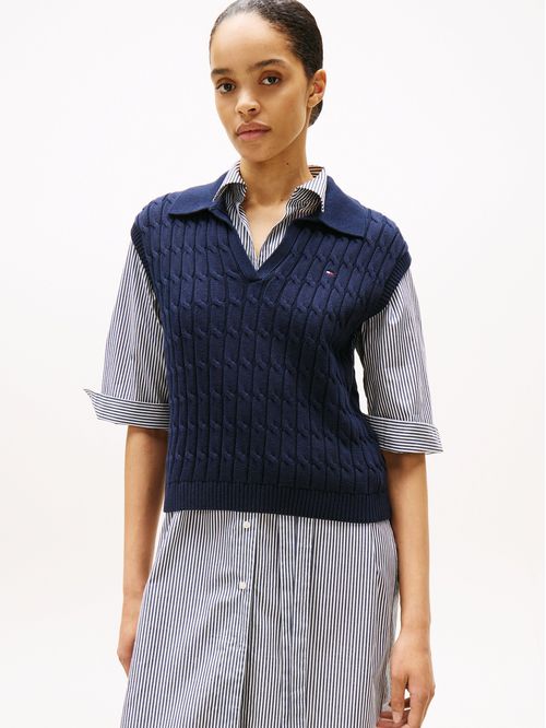 Sweater Trenzado Sin Mangas