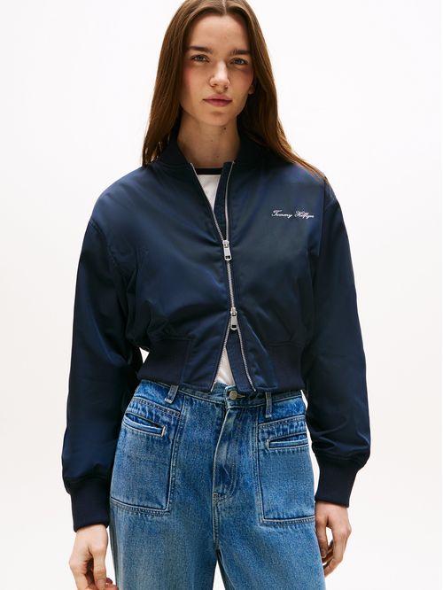 Chaqueta Bomber Cropped Solid