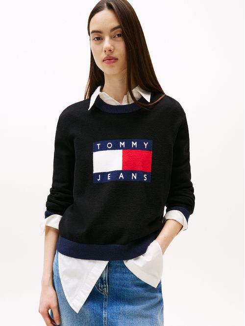 Sweater Colorblock Con Logo Bordado