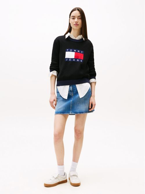 Sweater Colorblock Con Logo Bordado